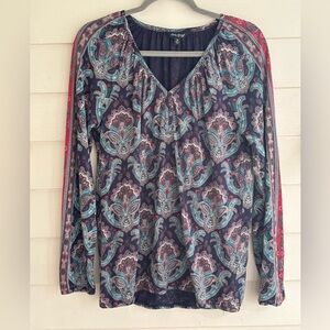 Lucky Brand Long Sleeve Boho Top Size Medium